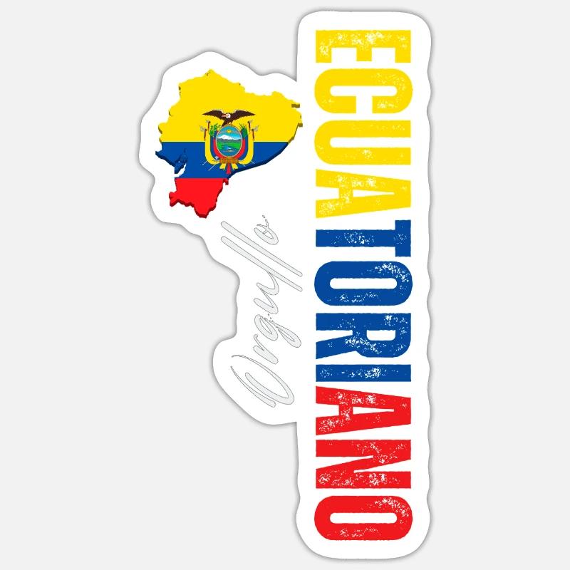 Orgueil équatoryen, design vertical - Sticker taille S (10 x 10 cm) - blanc mat