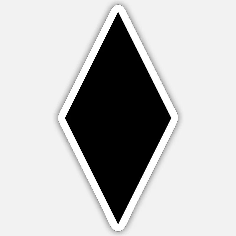 diamant noir - Sticker taille S (10 x 10 cm) - blanc mat