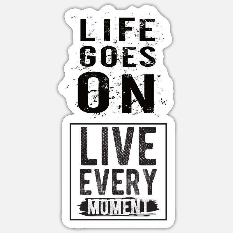 La vie continue - Sticker taille S (10 x 10 cm) - blanc mat