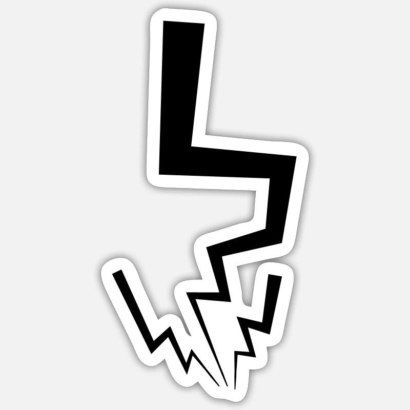 Blitz - Sticker Größe S (10 x 10 cm) - Mattweiß
