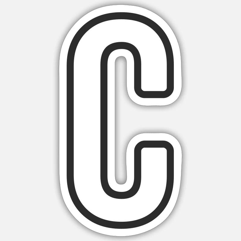 Buchstabe C Typodesign - Sticker Größe S (10 x 10 cm) - Mattweiß