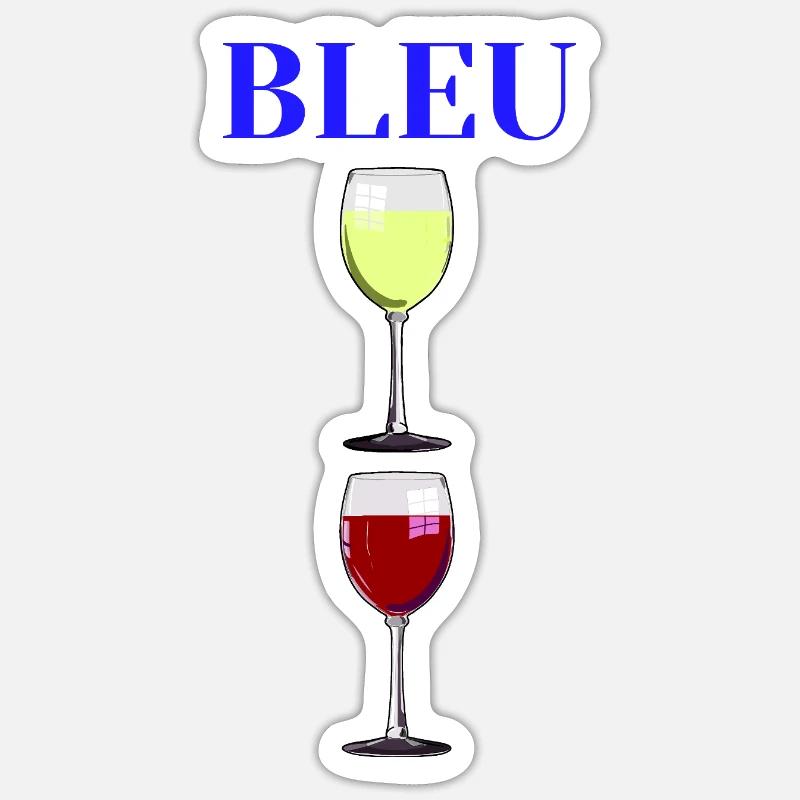 BLUE, WHITE, RED! (wine) - Sticker size S (10 x 10 cm) - white matte