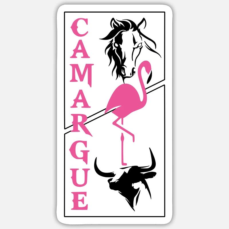 Camargue  - Sticker taille S (10 x 10 cm) - blanc mat