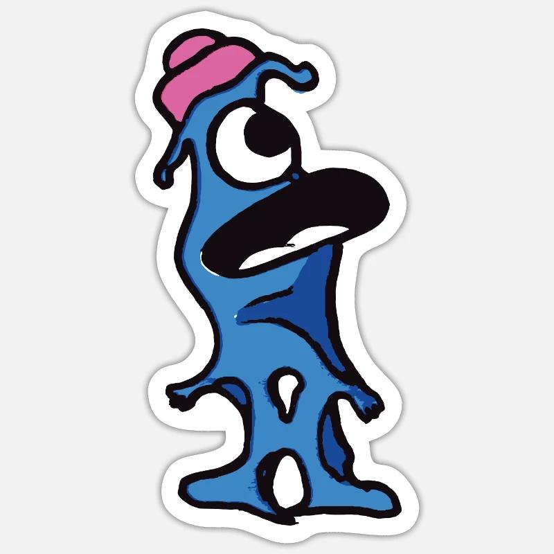 Horst extraterrestre - Sticker taille S (10 x 10 cm) - blanc mat
