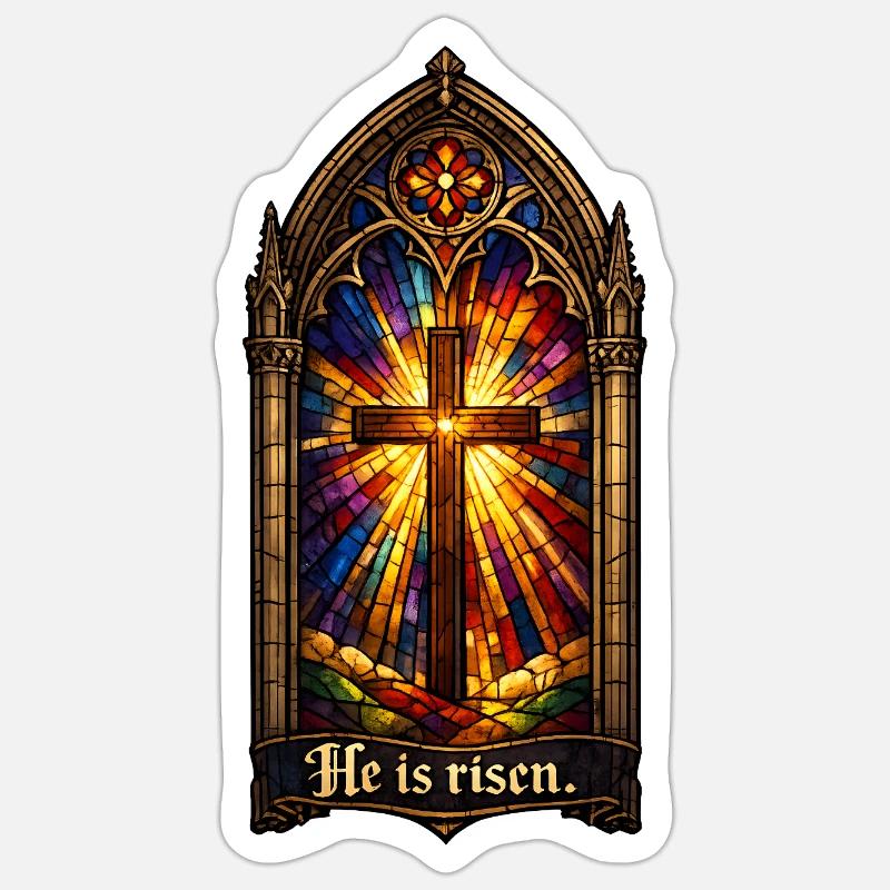 Resurrection He is Risen Easter Jesus Sticker size S (10 x 10 cm)
