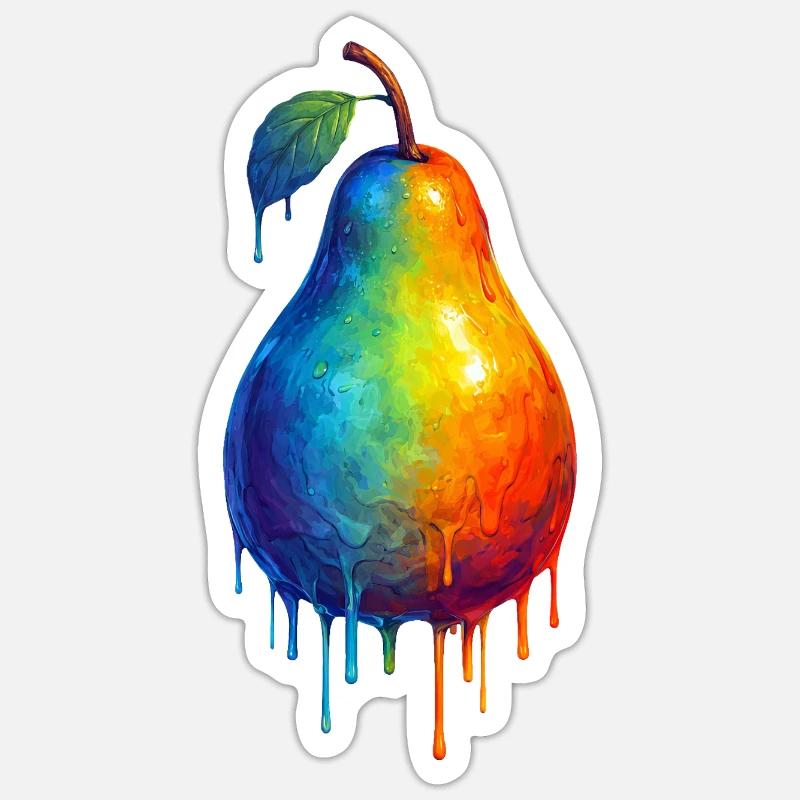 Pear with colorful gradient Sticker size S (10 x 10 cm)