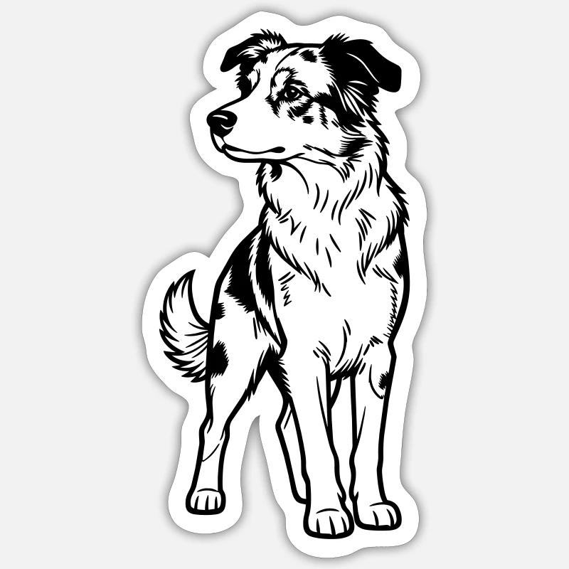 Australian Shepherd - Sticker size S (10 x 10 cm) - white matte