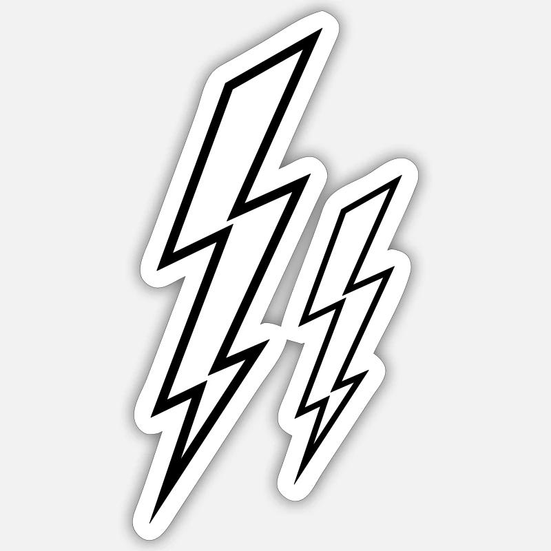 Blitze - Sticker Größe S (10 x 10 cm) - Mattweiß