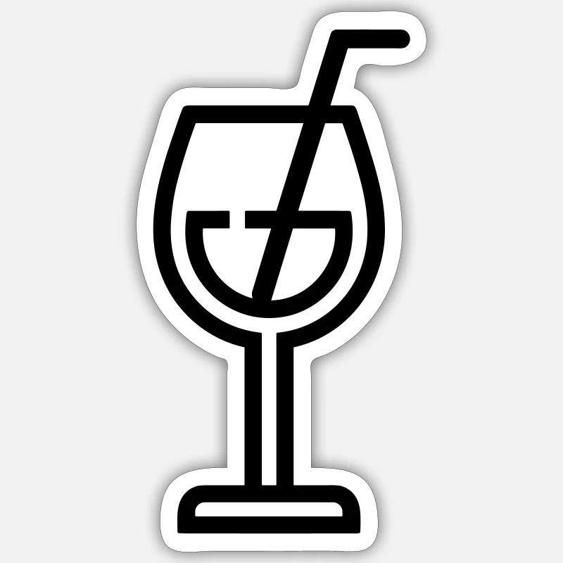 cocktail - Sticker taille S (10 x 10 cm) - blanc mat