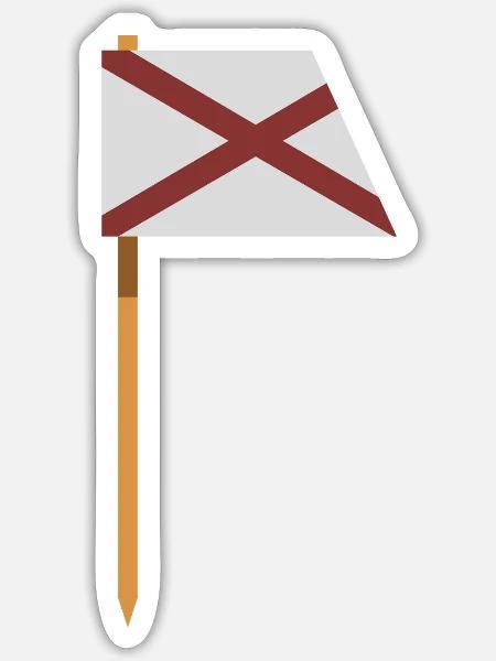 Alabama-Flagge - Sticker Größe S (10 x 10 cm) - Mattweiß