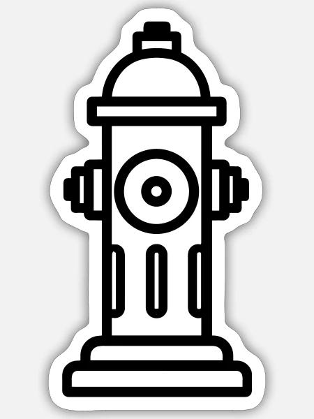 Hydrant - Sticker Größe S (10 x 10 cm) - Mattweiß