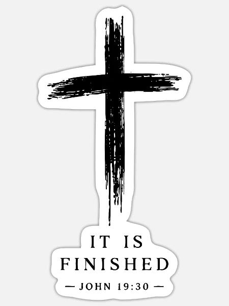 Es ist vollendet Kreuz - Sticker Größe S (10 x 10 cm) - Mattweiß