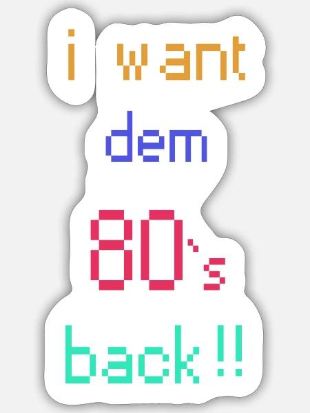 Retro 80er Rückkehr Pixelkunst - Sticker Größe S (10 x 10 cm) - Mattweiß