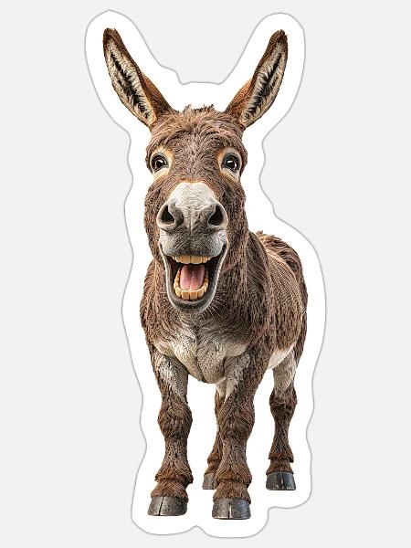 Esel - Sticker Größe S (10 x 10 cm) - Mattweiß