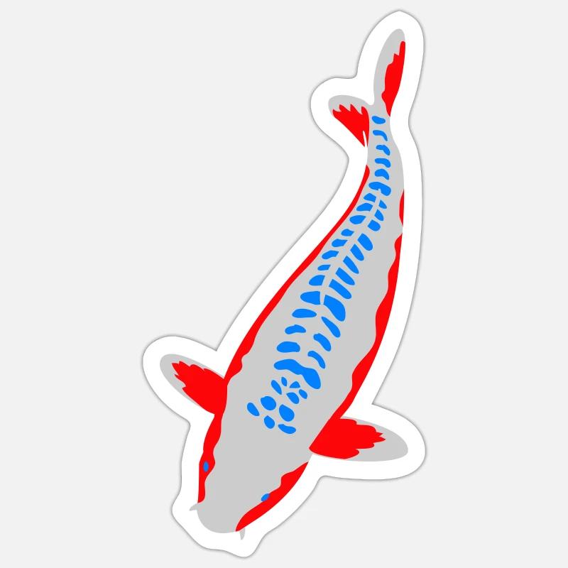 Koi - Nishikigoi - Sticker Größe S (10 x 10 cm) - Mattweiß