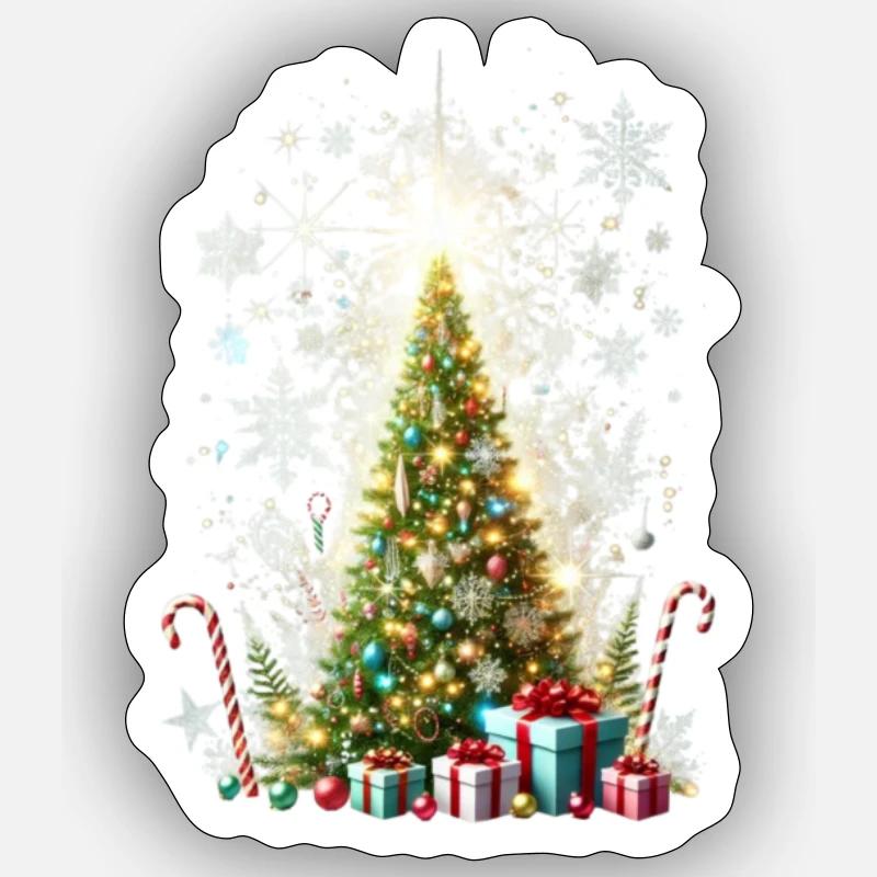Noël 2024 - Sticker taille S (10 x 10 cm) - blanc mat