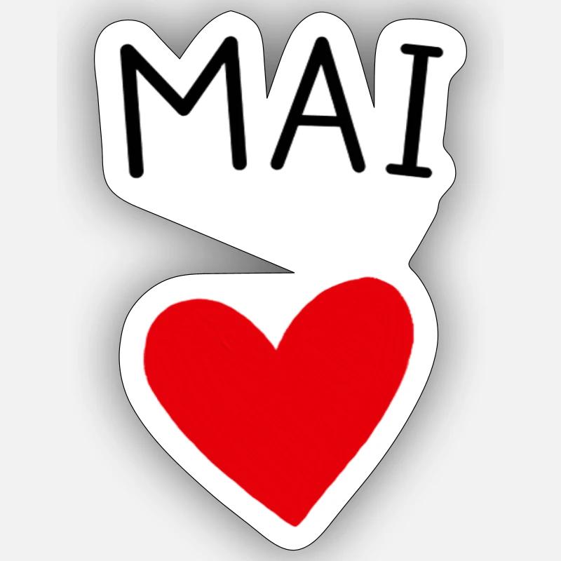 Werdende Mutter May – Baby unterwegs ❤️ - Sticker Größe S (10 x 10 cm) - Mattweiß