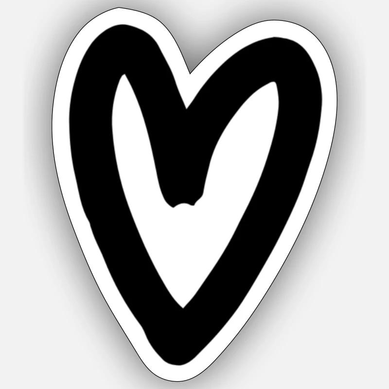 Herz - Sticker Größe S (10 x 10 cm) - Mattweiß