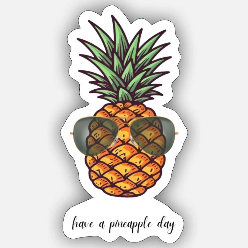 Ananas Sticker taille S (10 x 10 cm)