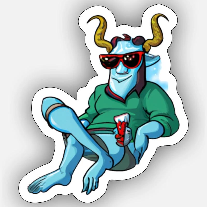 Krampus Percht Devil 2311 - Sticker taille S (10 x 10 cm) - blanc mat