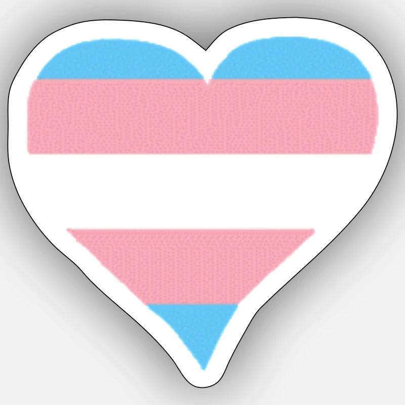 Trans Cœur - Sticker taille S (10 x 10 cm) - blanc mat
