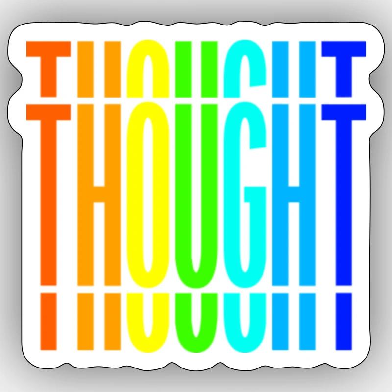 Pensée - Sticker taille S (10 x 10 cm) - blanc mat