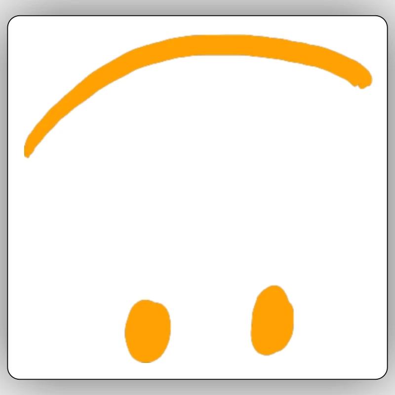 Upside Down Smily Face Sticker size S (10 x 10 cm)
