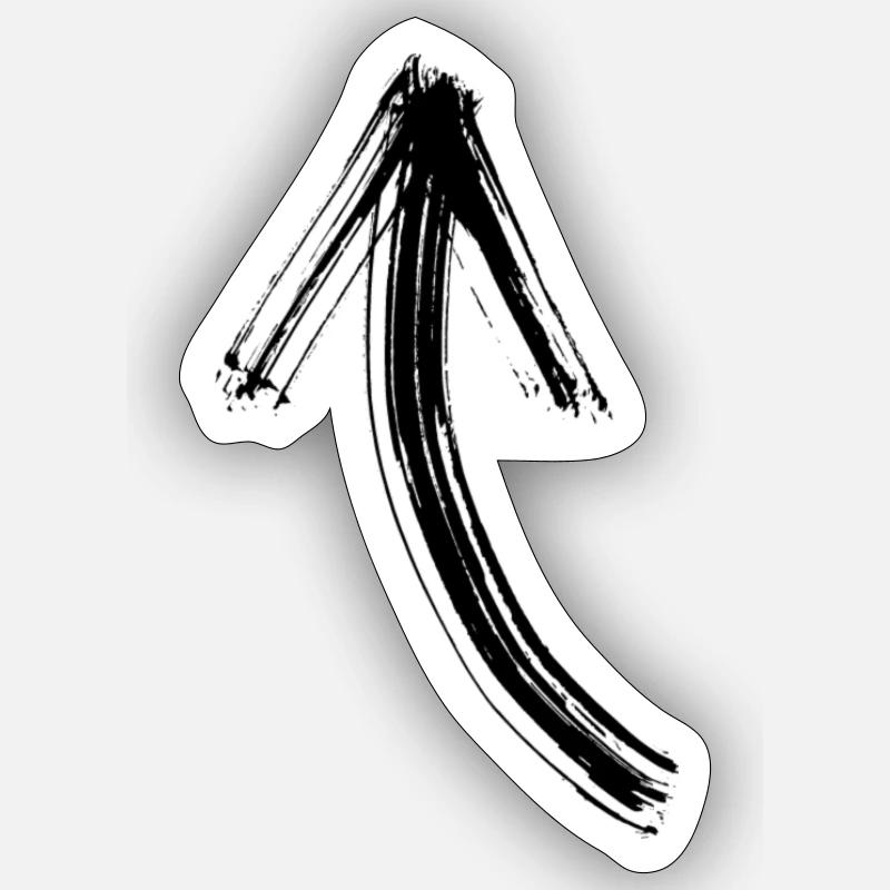 Face flèche attention pilier Sticker taille S (10 x 10 cm)