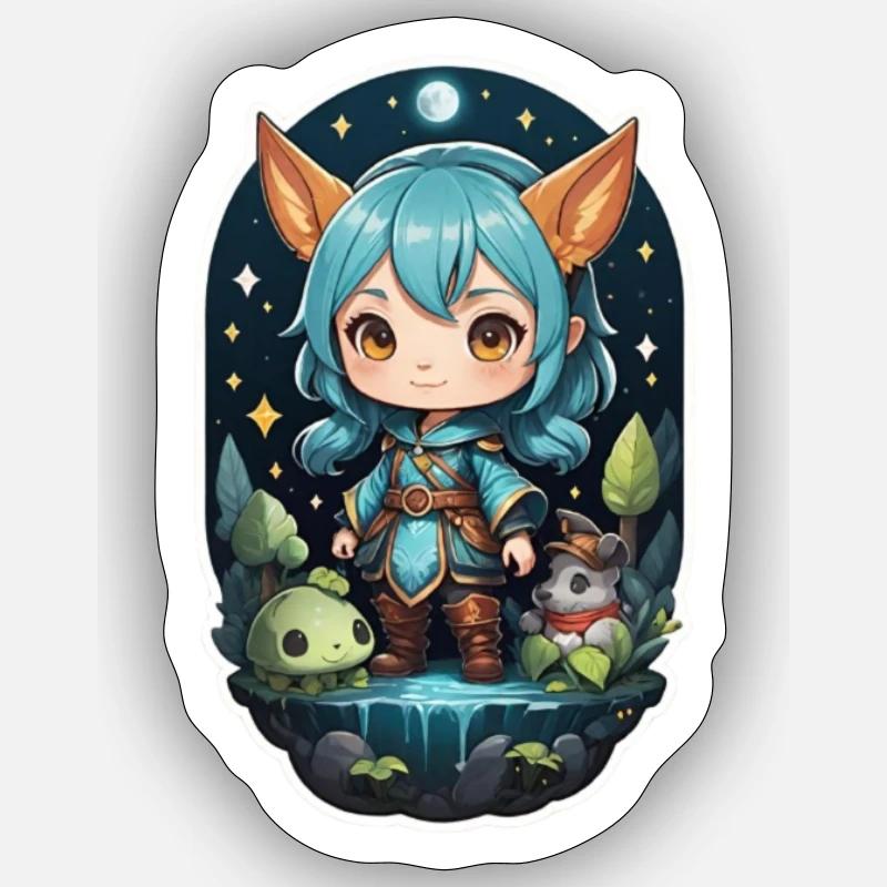 Fuchsmädchen Sticker Größe S (10 x 10 cm)