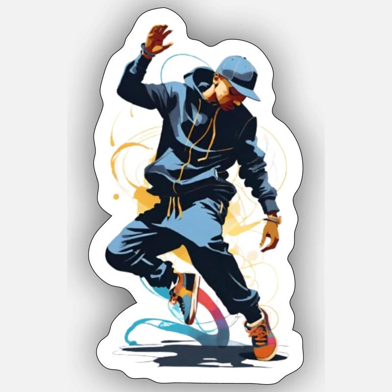 Breakdancer - Sticker taille S (10 x 10 cm) - blanc mat