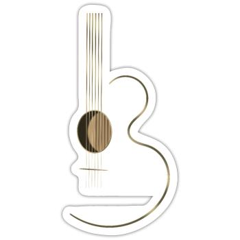 Acoustic Guitar Logo - Sticker size S (10 x 10 cm) - white matte - Front