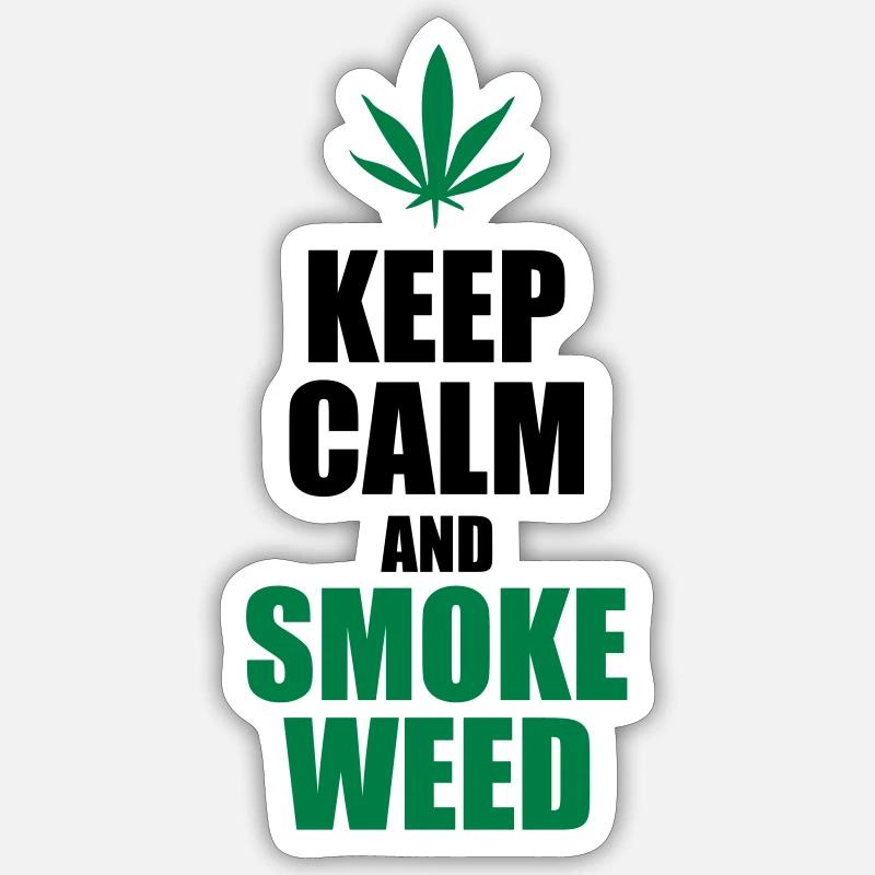 Keep Calm and Smoke Weed Sticker taille S (10 x 10 cm)
