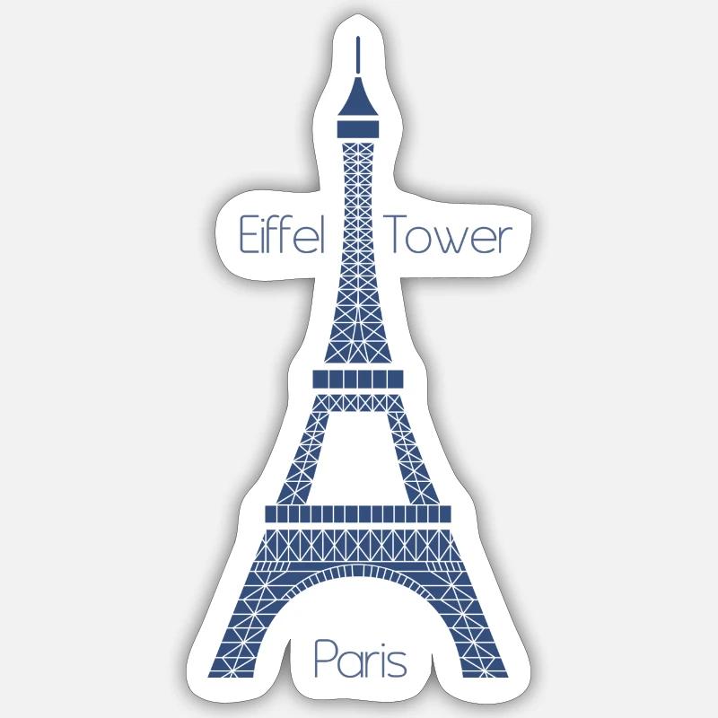 Eiffel Tower - Sticker taille S (10 x 10 cm) - blanc mat