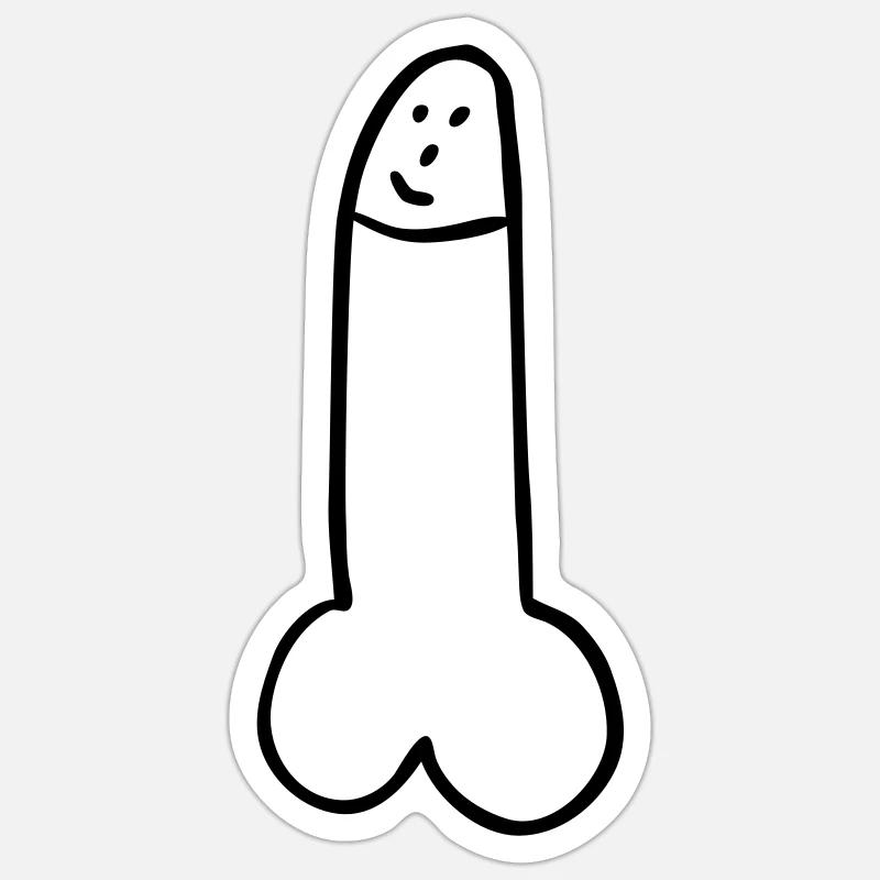 penis - Sticker size S (10 x 10 cm) - white matte