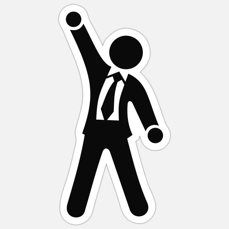 Geschäftsmann 1c Sticker Größe S (10 x 10 cm)