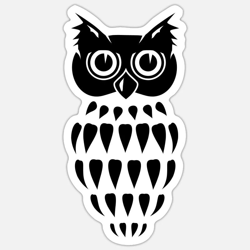 stilisierte Eule Sticker Größe S (10 x 10 cm)