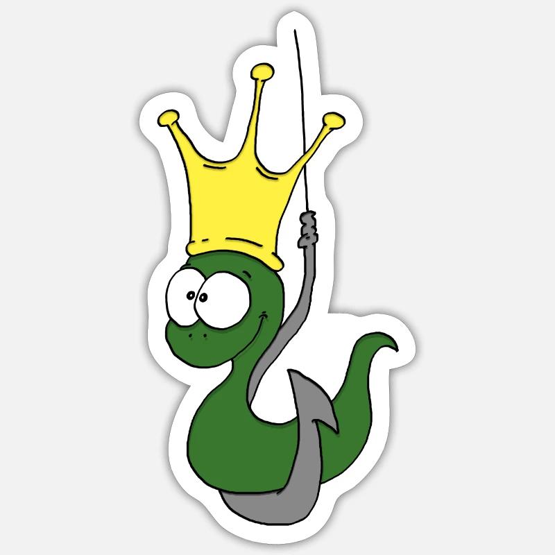 Le roi de la pêche - Sticker taille S (10 x 10 cm) - blanc mat