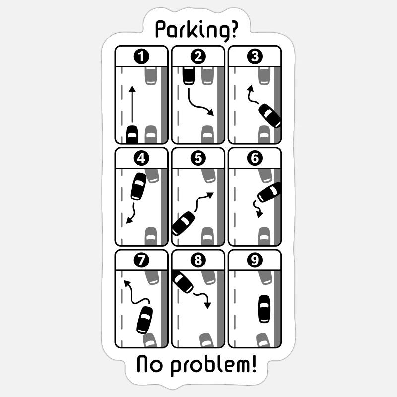Parking? No Problem! Sticker size S (10 x 10 cm)