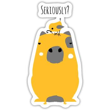 Wasserschwein Spruch - Sticker Größe S (10 x 10 cm) - Mattweiß - Vorne