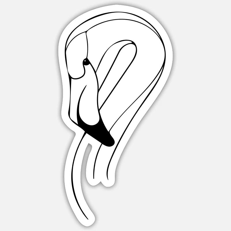 flamingo - Sticker size S (10 x 10 cm) - white matte