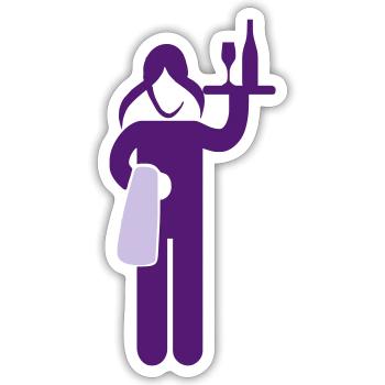 waitress - Sticker size S (10 x 10 cm) - white matte - Front