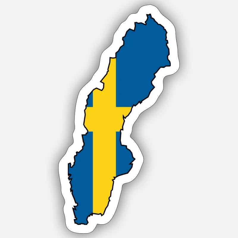 Sweden Map outline - Sticker size S (10 x 10 cm) - white matte