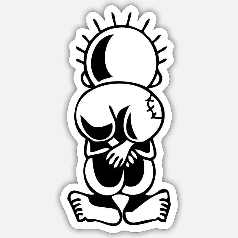 Handala Palestine - Sticker størrelse S (10 x 10 cm) - mat hvid