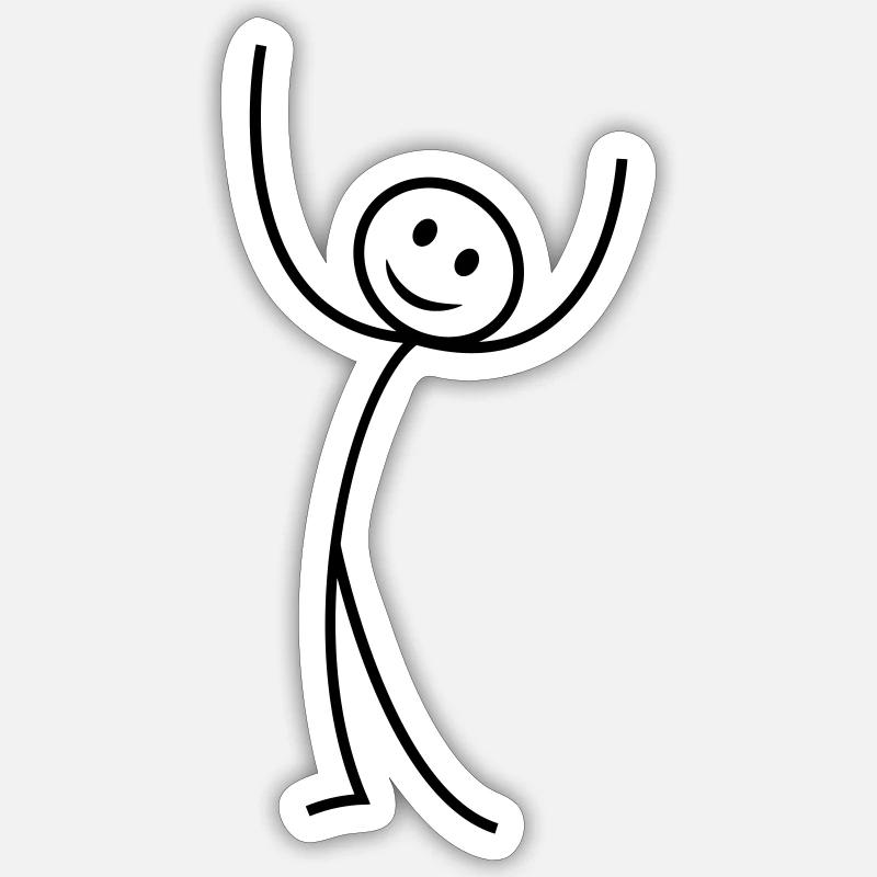 Strichmännchen - Sticker Größe S (10 x 10 cm) - Mattweiß