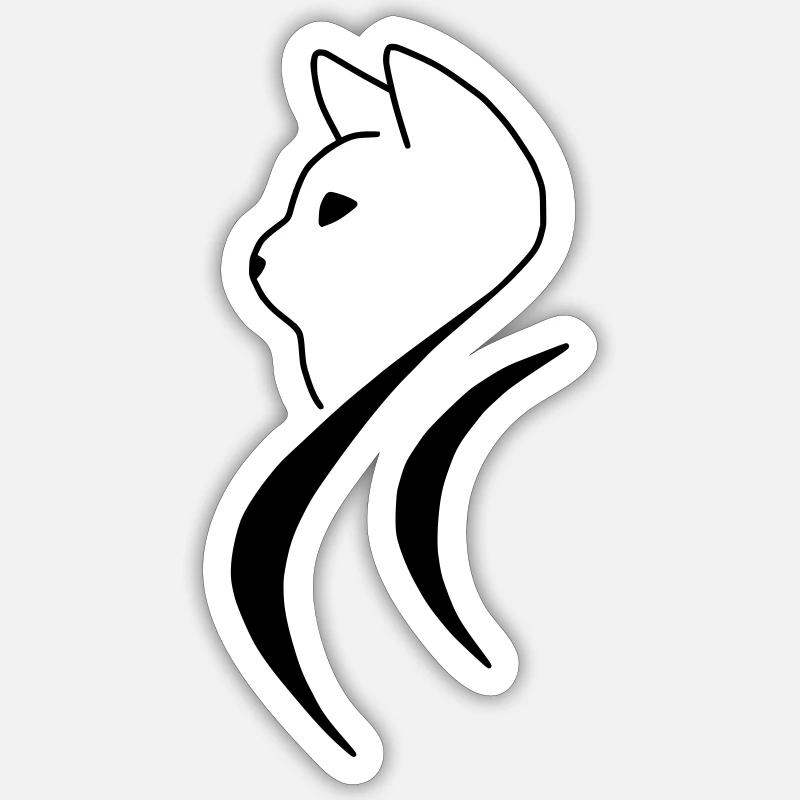 Katze - Sticker Größe S (10 x 10 cm) - Mattweiß