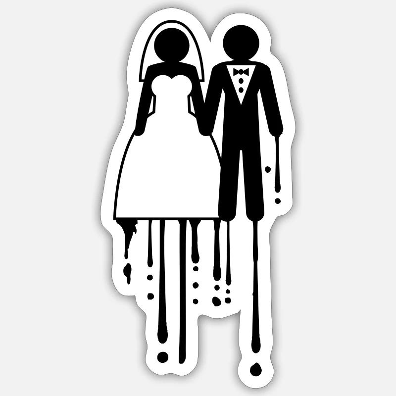 farbe tropfen graffiti ehepaar ehering kleid team Sticker Größe S (10 x 10 cm)