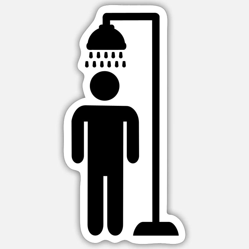Douche - Sticker taille S (10 x 10 cm) - blanc mat