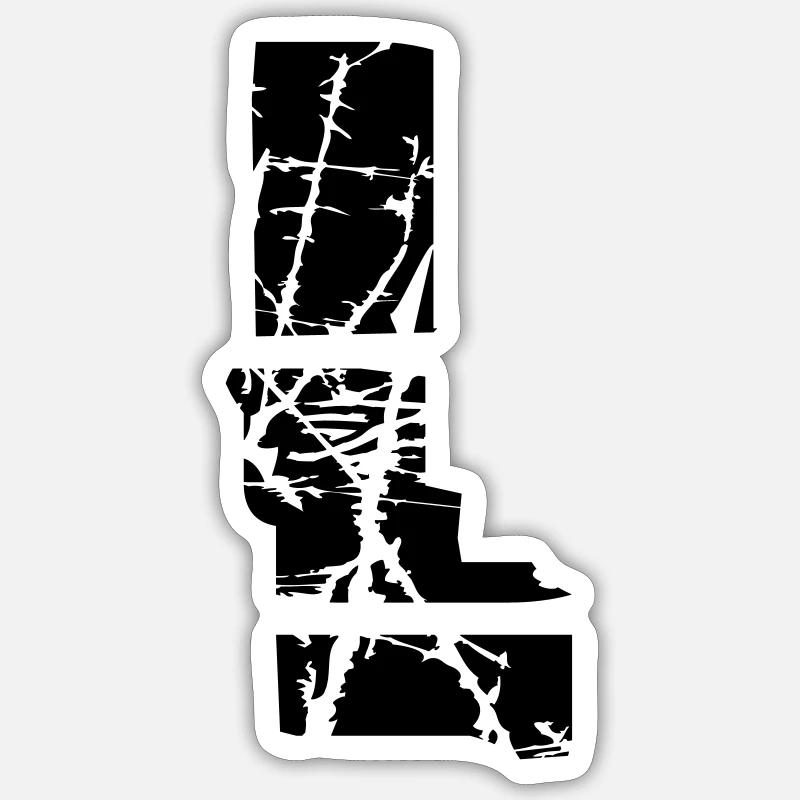 L letter - Sticker size S (10 x 10 cm) - white matte