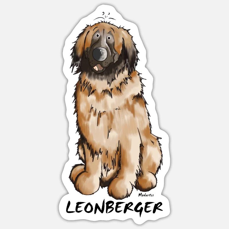 Leon der Leonberger - Sticker taille S (10 x 10 cm) - blanc mat