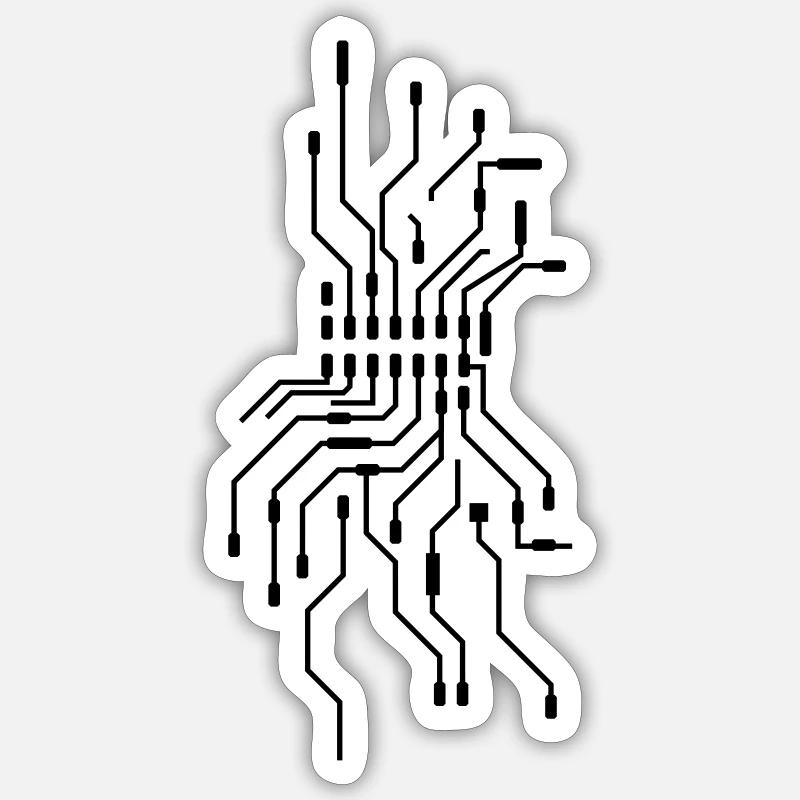 design cool cpu leitungen draht verkabelung comput Sticker Größe S (10 x 10 cm)